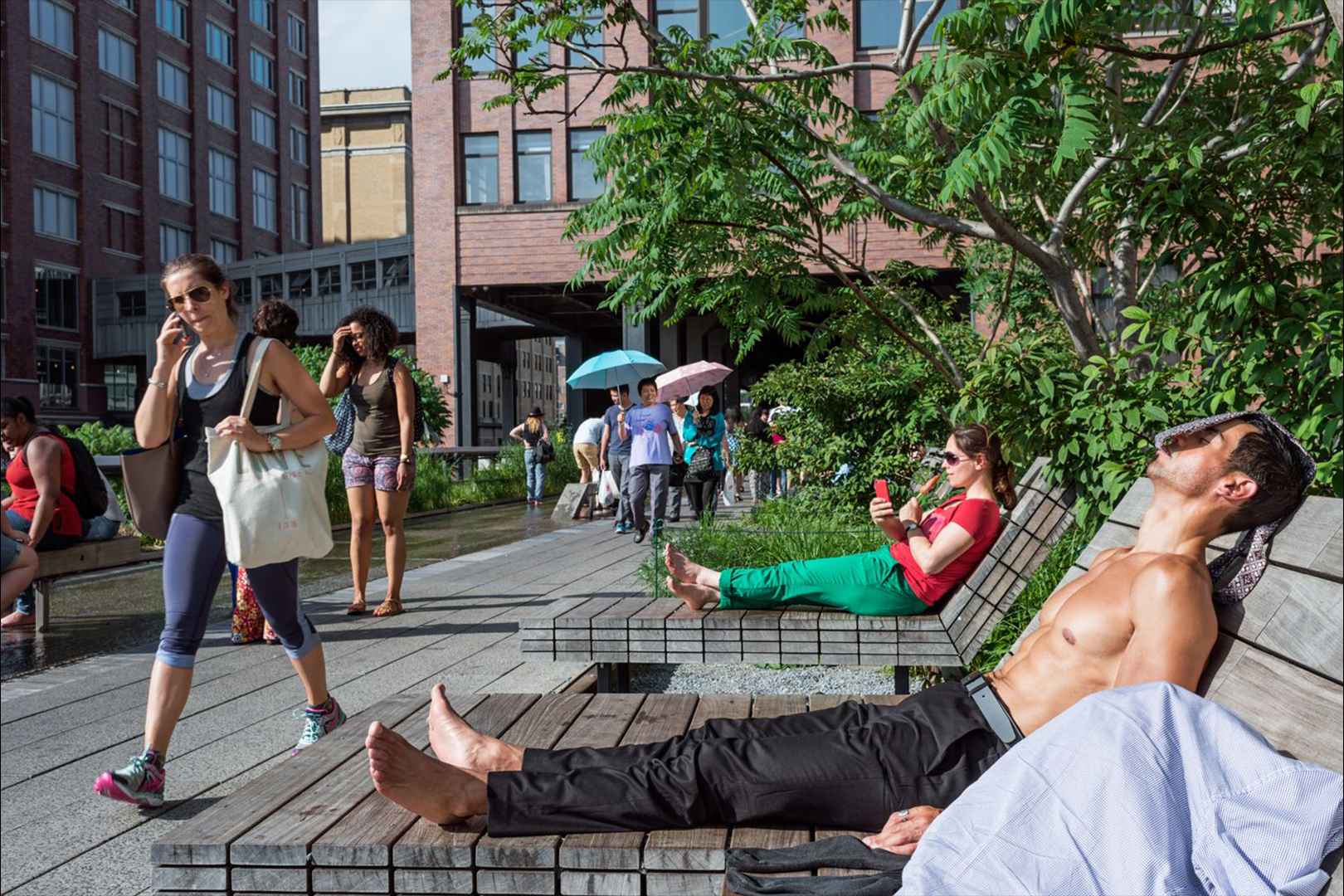 Bezoekers op de High Line